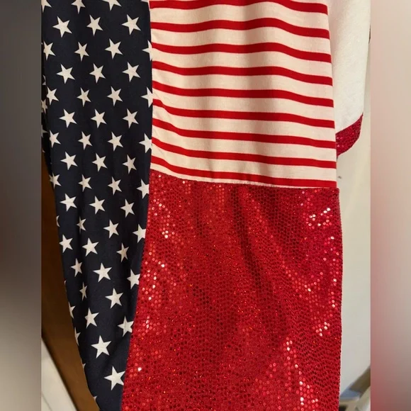 BiBi Patriotic Star and Stripe Tee - Red, White, and Blue, New Without Tags, XL - Picture 6 of 12